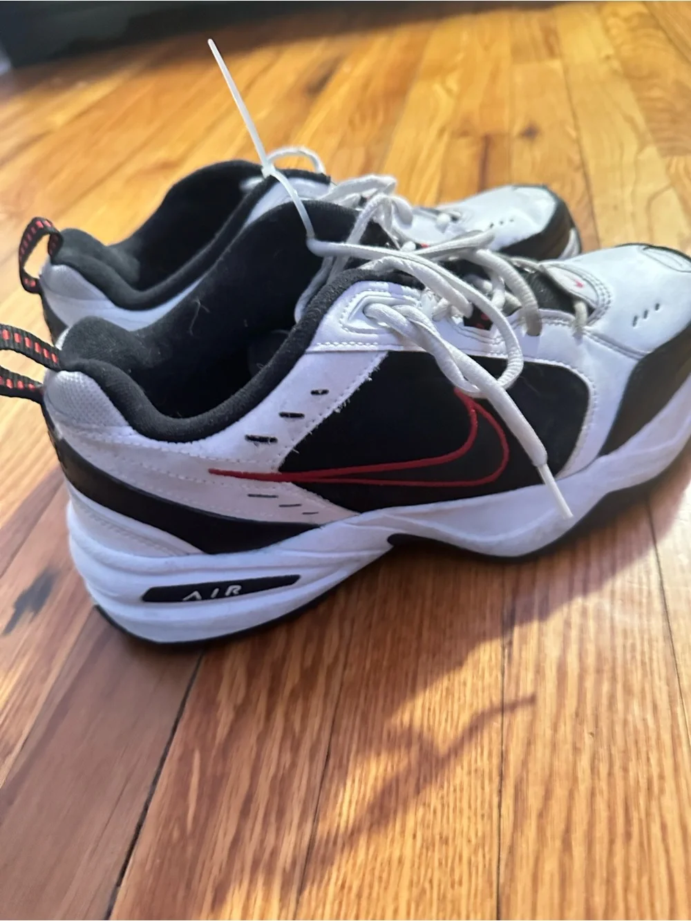 Nike Men’s White Black Sneakers with Red Swoosh